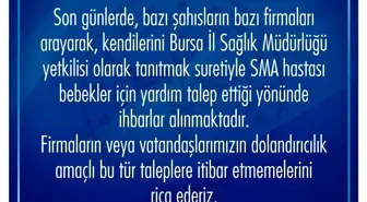 Bursa İl Sağlık Müdürlüğü'nden Dolandırıcılık Uyarısı