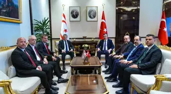 Cumhurbaşkanı Yardımcısı Yılmaz, KKTC Başbakanı Ünal Üstel ile bir araya geldi