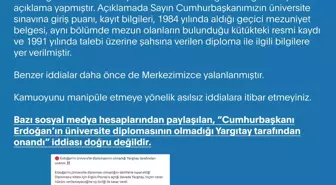 Cumhurbaşkanı Erdoğan'ın Üniversite Diploması İddiaları Yalanlandı