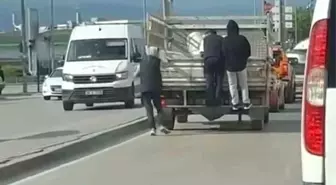 Bursa'da Gençlerin Tehlikeli Seyahati Amatör Kamerada