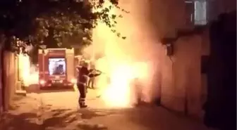 Adıyaman'da Park Halindeki Motosiklet Yandı