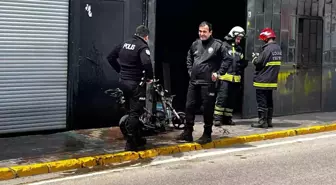 Kocaeli'de Kaynak İşlemi Sırasında Motosiklet Alev Aldı