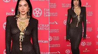 Dua Lipa, katıldığı etkinlikte şeffaf elbisesiyle göz kamaştırdı