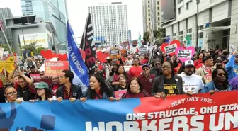 Los Angeles'ta 1 Mayıs İşçi Bayramı Mitingi Düzenlendi