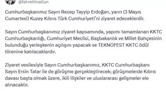 Cumhurbaşkanı Erdoğan, Yarın KKTC'yi Ziyaret Edecek