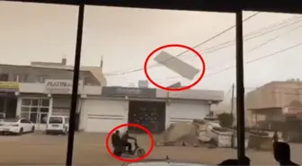 Mardin'de Fırtına Motosikletlilere Korku Dolu Anlar Yaşattı