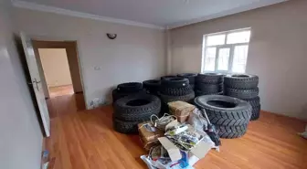 Muş'ta Hırsızlık Olayında Çalınan Oto Lastikleri ve Malzemeleri Bulundu