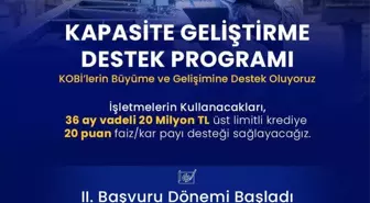 KOSGEB Kapasite Geliştirme Destek Programı'nın 2. Başvuru Dönemi Başladı