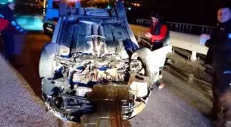 Zonguldak'ta Otomobil Takla Attı, Sürücü Kaza Sonrası Yaralanmadı