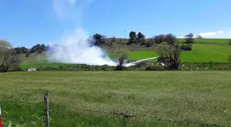 Mudurnu'da Çöplükte Yangın Çıktı