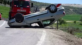 Kütahya'da Takla Atan Araçta 1 Yaralı