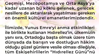 Vali Aksoy'dan Hıdırellez Mesajı: Sağlık ve Huzur Diliyorum
