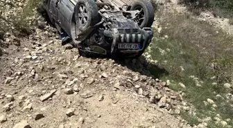 Mardin'de Yamaçtan Düşen Otomobilin Sürücüsü Yaralandı