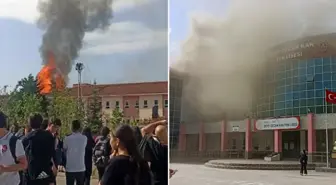 Fen lisesinin çatısı alevlere teslim oldu! Öğrenciler tahliye edildi