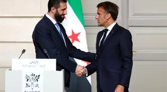 Suriye Devlet Başkanı Şara, Fransa Cumhurbaşkanı Macron ile Görüştü