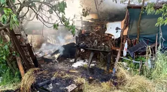 Kocaeli'nin Kartepe İlçesinde Odunlukta Yangın Çıktı