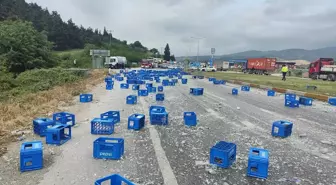 Susurluk'ta Tır Kazası Yol Trafiğini Aksattı