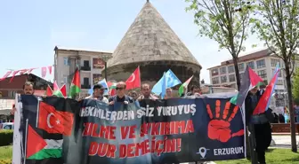 Erzurum'da Sağlıkçılardan Gazze İçin Protesto Yürüyüşü