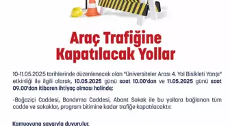 Üniversiteler Arası Bisiklet Yarışı İçin Yol Kapatmaları