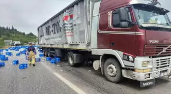 Balıkesir-Bursa Karayolunda Tır Çarpışması: Maddi Hasar ve Yol Kapandı