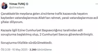 Bakan Tunç: Çanakkale'deki Trafik Kazası İçin 2 Savcı Görevlendirildi