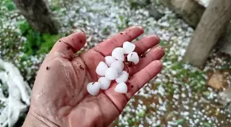 Çorum'da Dolu Yağışı Otomobili Elektrik Direğine Çarptırdı