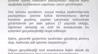Ağrı'da Anaokulunda Uygunsuz İçerik Skandalı: 17 Yaşındaki Kız Gözaltına Alındı