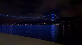 Fatih Sultan Mehmet Köprüsü, Engelliler Haftası İçin Mavi Işıklandırıldı
