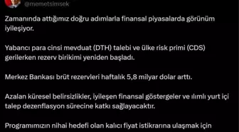 Bakan Şimşek: Finansal Piyasalarda İyileşme Devam Ediyor