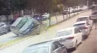 Adana'da Otomobil Takla Attı: Kaza Anı Güvenlik Kamerasında