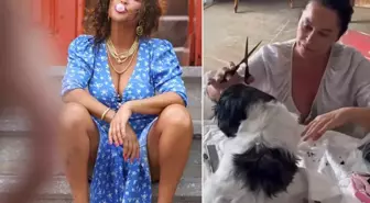 Hülya Avşar köpeğini tıraş ettiği anları yayınladı