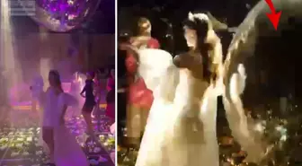 Kına gecesinde dev disko topu gelinin üzerine böyle düştü