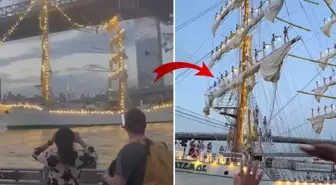 Meksika donanmasına ait gemi Brooklyn Köprüsüne çarptı