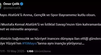 Ömer Çelik'ten 19 Mayıs Mesajı