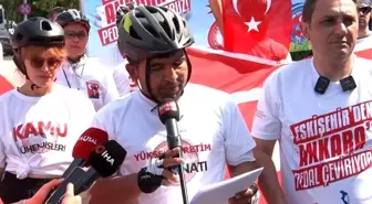 ÜNİPERSEN Üyeleri Bisikletle Toplu Sözleşme Taleplerini Duyurdu