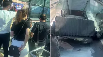 Ünalan Metro İstasyonu'nda yürüyen merdiven kırıldı