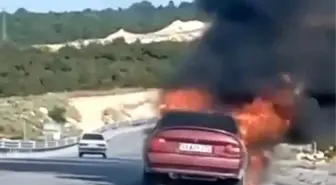 Mersin'de Otomobil Alev Alev Yandı