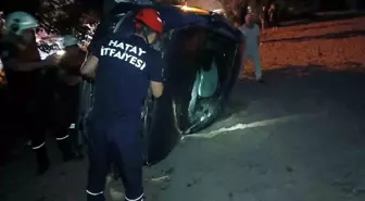 Hatay'da Takla Atan Otomobilin Sürücüsü Yaralandı