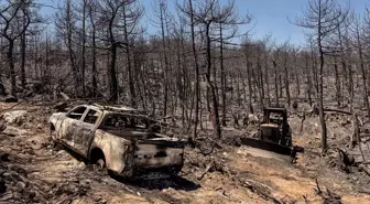 Afyonkarahisar'daki yangının neden olduğu tahribat görüntülendi