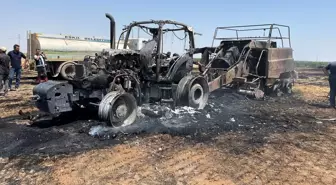 Aksaray Eskil'de Yangın: Balya Makinesi ve Traktör Kül Oldu
