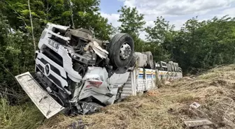 Düzce'de Tırın Devrilmesi Sonucu 2 Kişi Yaralandı