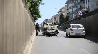 Antalya'da Alt Geçitte Takla Atan Araçta Sürücü Yaralandı
