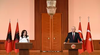 Arnavutluk Meclis Başkanı Spiropali, TBMM Başkanı Kurtulmuş ile ortak basın toplantısında konuştu Açıklaması