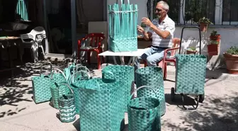 Atık Plastiklerden Sepet ve Çanta Üretiyor