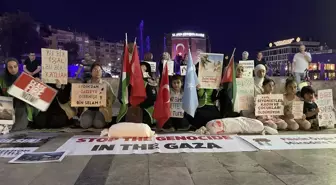 Aydın'da Gazze Saldırılarına Tepki: Oturma Eylemi Gerçekleştirildi
