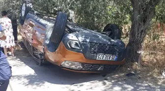 Erdek'te otomobil takla attı: 5 yaralı
