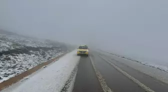 Bayburt'ta Temmuzda Kar Manzarası
