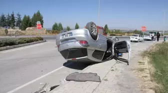 Konya'da Otomobil Devrildi: Sürücü Yaralandı