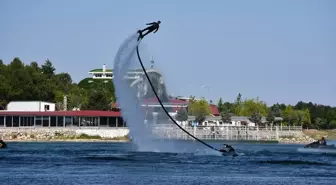 Bilecik'te Gölpark Fest'te Flyboard Gösterisi