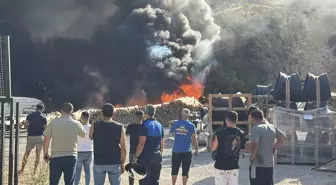 Bodrum'da Plastik Boru Depolama Alanında Yangın Çıktı